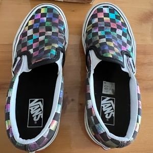 Vans metallic black multi color